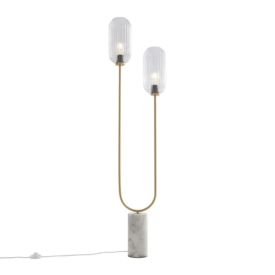 Qazqa vloerlampen rid goudkleurig e27