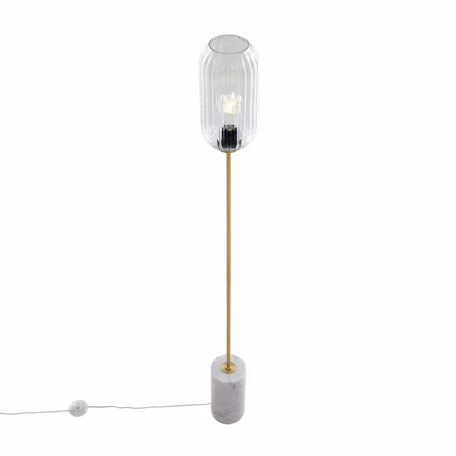 Qazqa vloerlampen rid goudkleurig e27