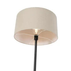 Qazqa vloerlampen simplo stof zwart e27