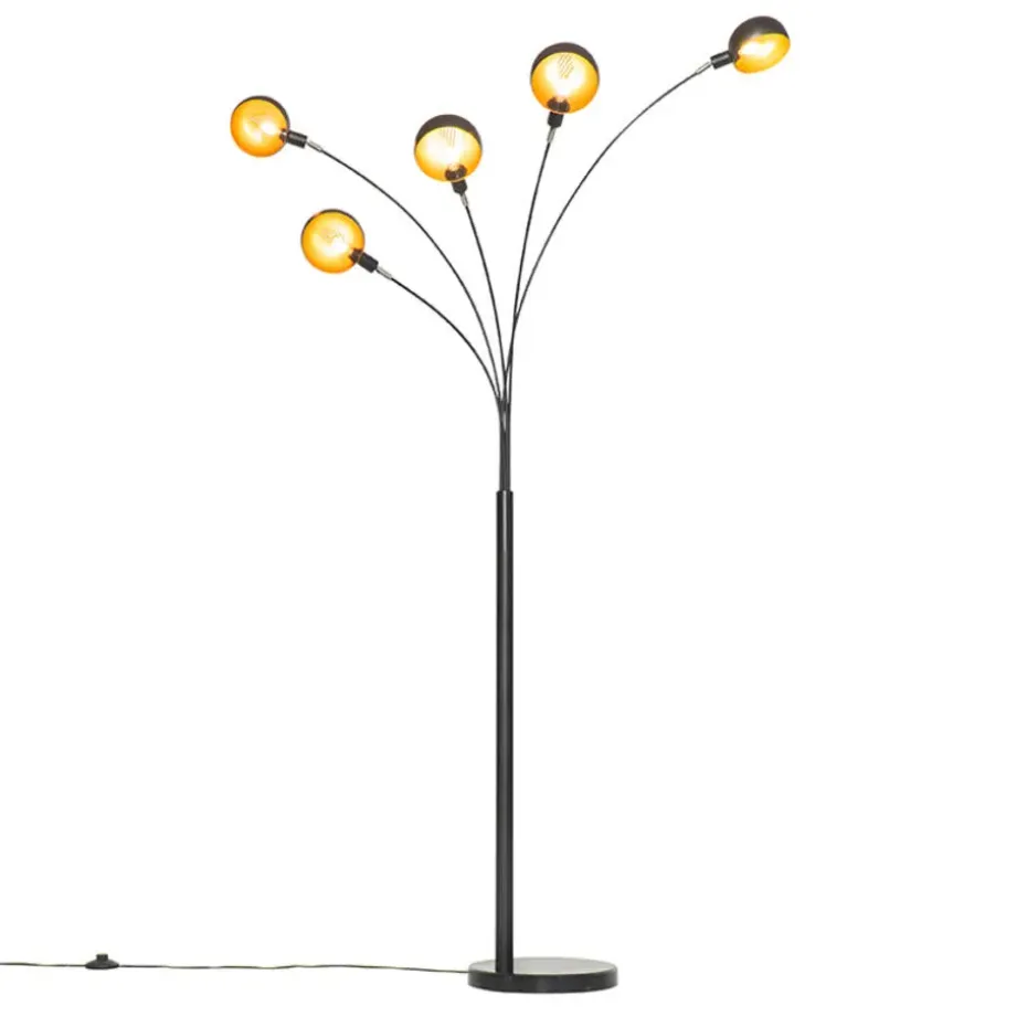 Qazqa vloerlampen sixties goudkleurig e14