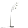 Qazqa vloerlampen sixties zilverkleurig geïntegreerde led