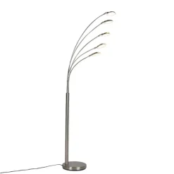 Qazqa vloerlampen sixties zilverkleurig geïntegreerde led