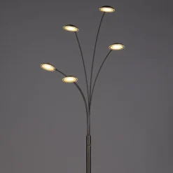 Qazqa vloerlampen sixties zilverkleurig geïntegreerde led