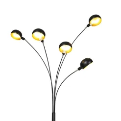 Qazqa vloerlampen sixties fl zwart e14