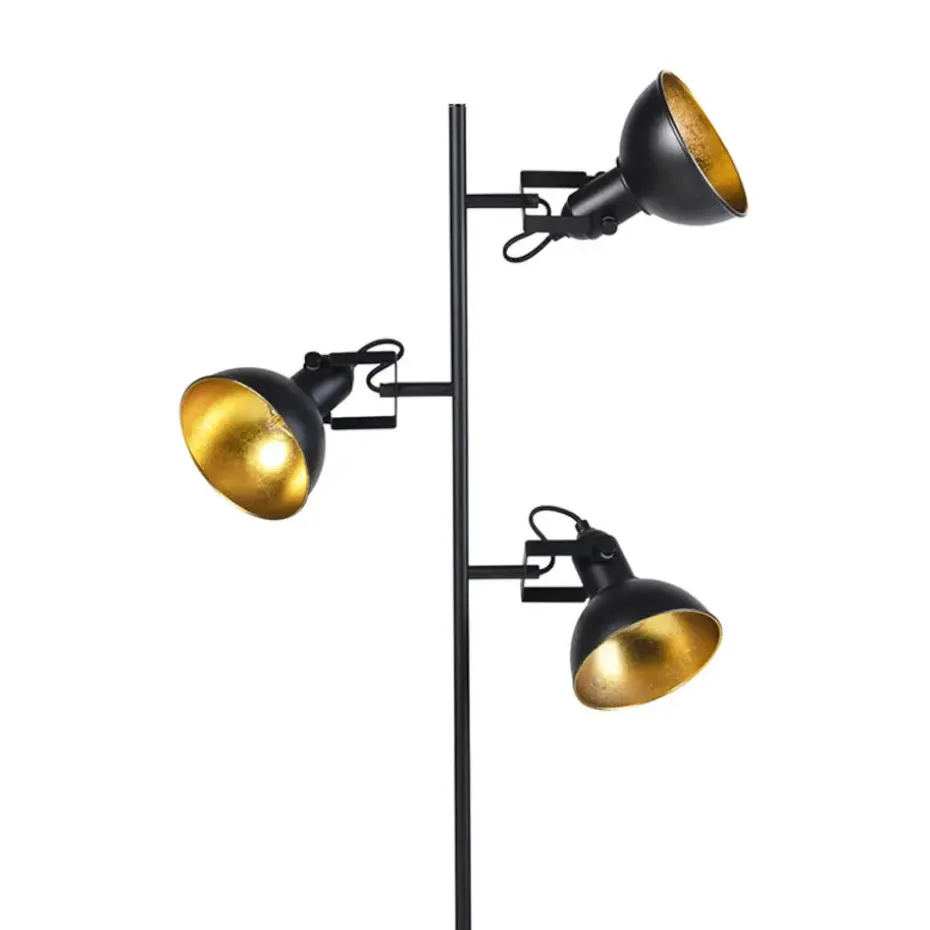 Qazqa vloerlampen tommy zwart e14