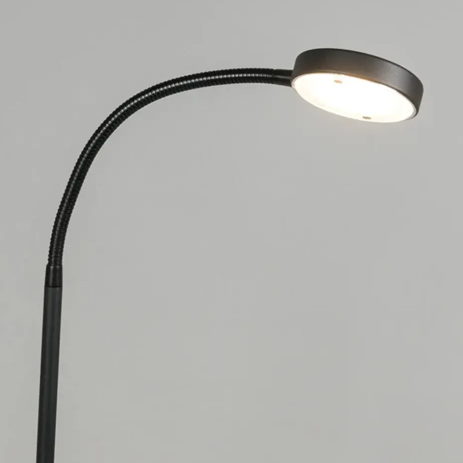 Qazqa vloerlampen trax zwart geïntegreerde led