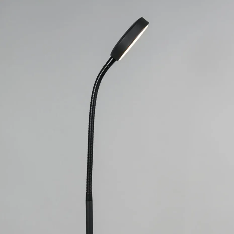 Qazqa vloerlampen trax zwart geïntegreerde led