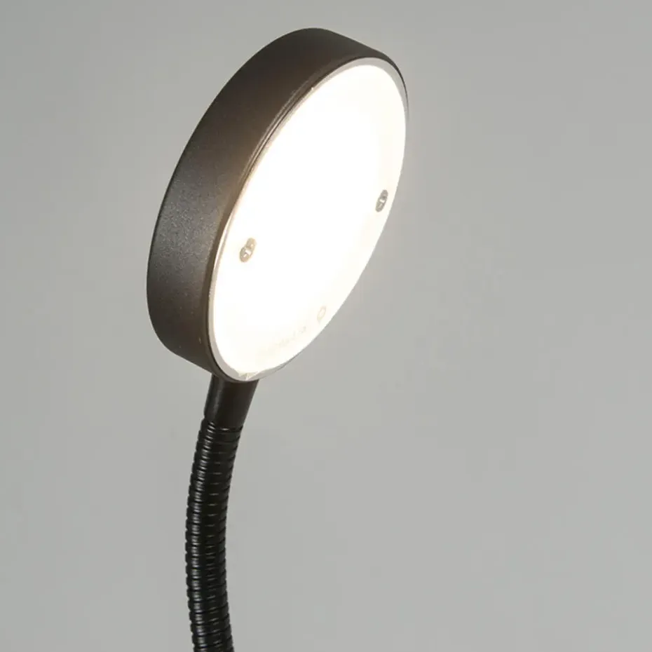 Qazqa vloerlampen trax zwart geïntegreerde led