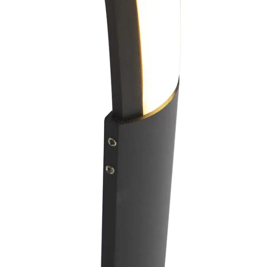 Qazqa vloerlampen twisted fl zwart geïntegreerde led