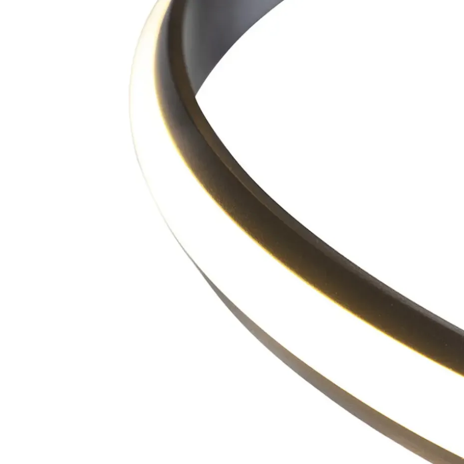 Qazqa vloerlampen twisted fl zwart geïntegreerde led
