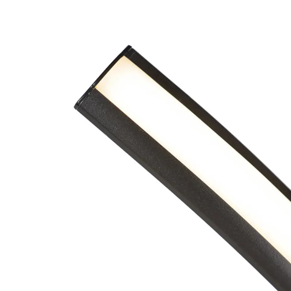 Qazqa vloerlampen twisted fl zwart geïntegreerde led
