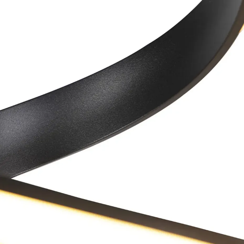 Qazqa vloerlampen twisted fl zwart geïntegreerde led