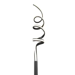 Qazqa vloerlampen twisted fl zwart geïntegreerde led