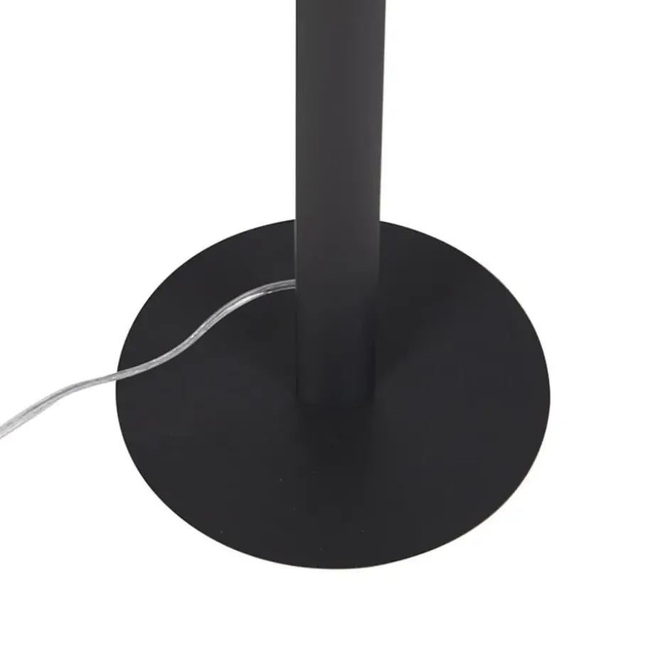 Qazqa vloerlampen twisted fl zwart geïntegreerde led