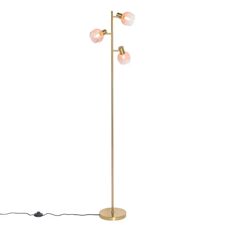 Qazqa vloerlampen vidro roze e14