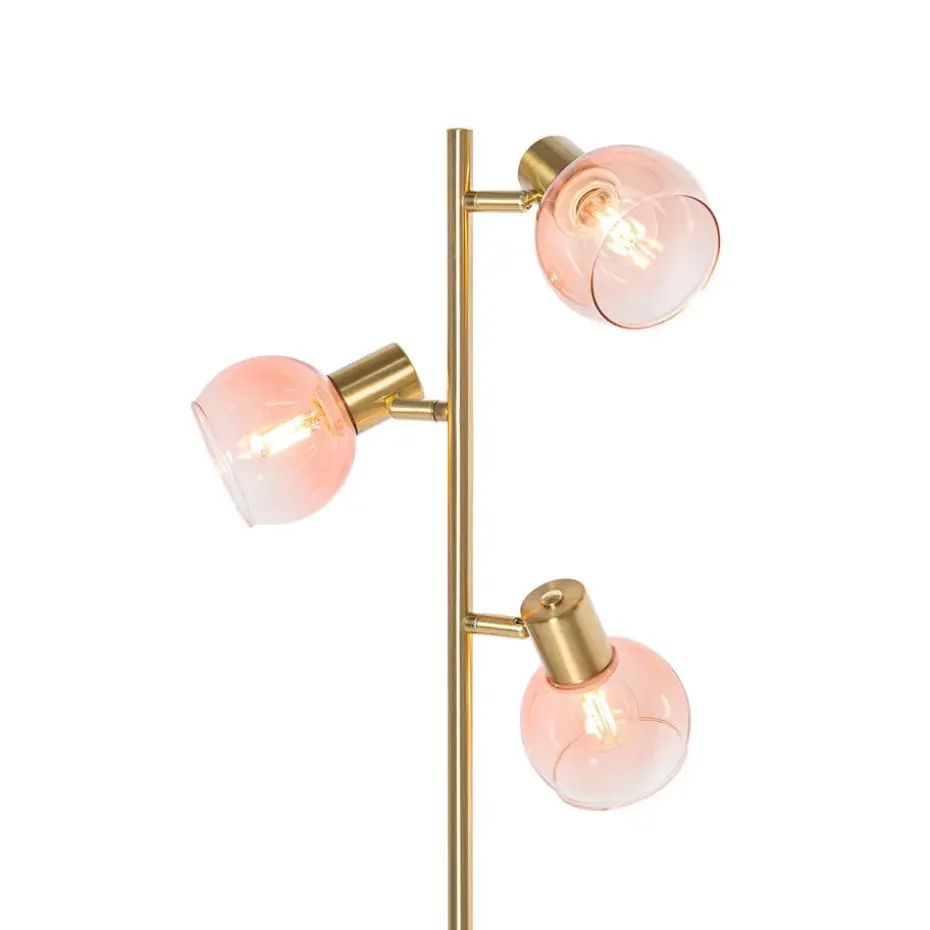 Qazqa vloerlampen vidro roze e14