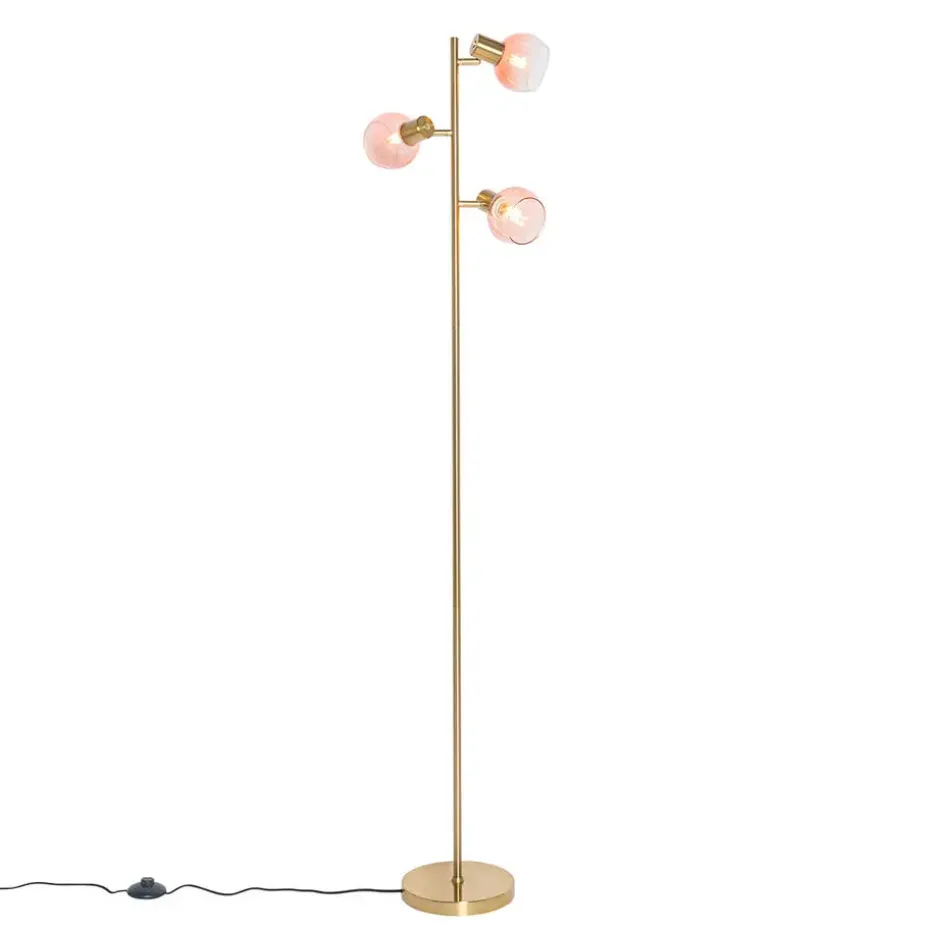 Qazqa vloerlampen vidro roze e14