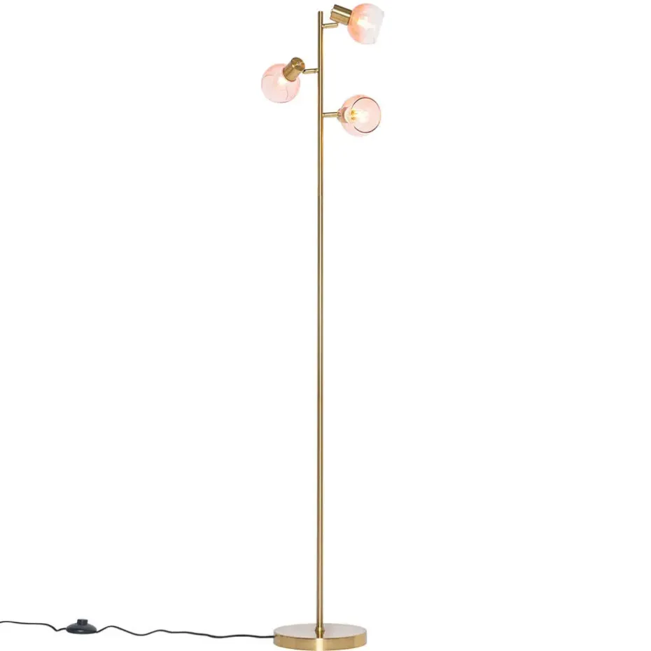 Qazqa vloerlampen vidro roze e14