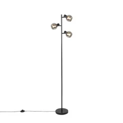 Qazqa vloerlampen vidro zwart e14