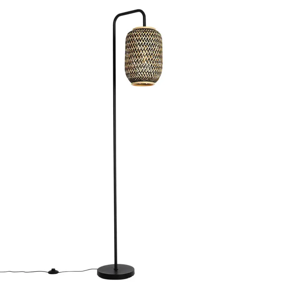 Qazqa vloerlampen yvonne zwart e27