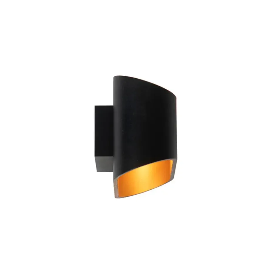 Qazqa wandlampen alone zwart g9