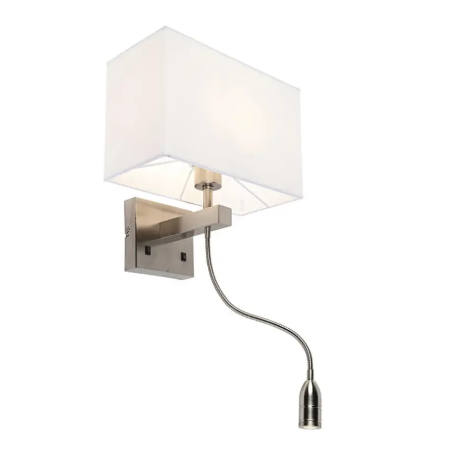 Qazqa wandlampen bergamo wit e27