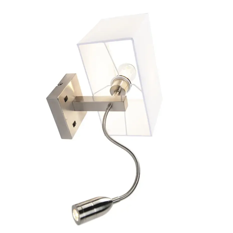 Qazqa wandlampen bergamo wit e27