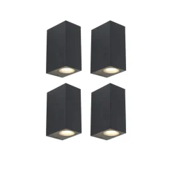 Qazqa wandlampen buiten baleno zwart gu10