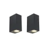 Qazqa wandlampen buiten baleno zwart gu10