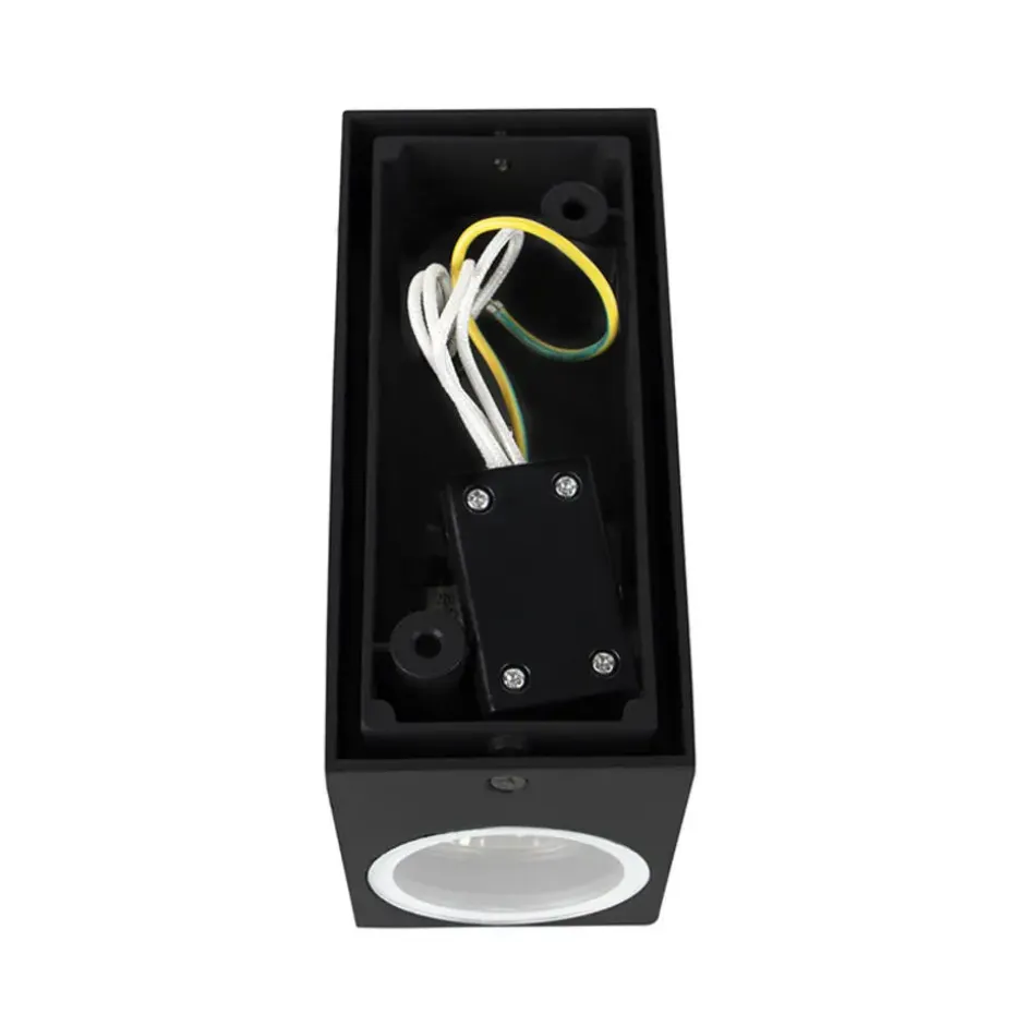 Qazqa wandlampen buiten baleno zwart gu10