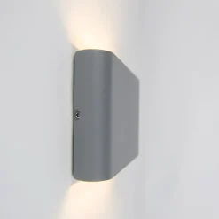 Qazqa wandlampen buiten batt grijs geïntegreerde led