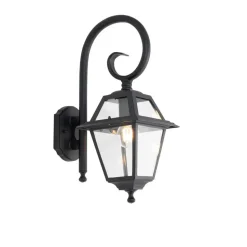 Qazqa wandlampen buiten berta zwart e27
