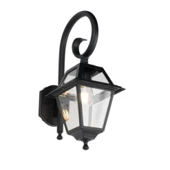 Qazqa wandlampen buiten berta zwart e27
