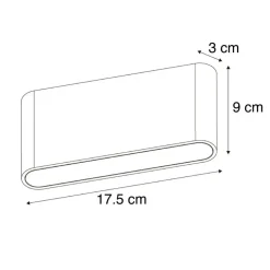 Qazqa wandlampen buiten batt wit geïntegreerde led