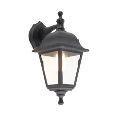 Qazqa wandlampen buiten capital zwart e27