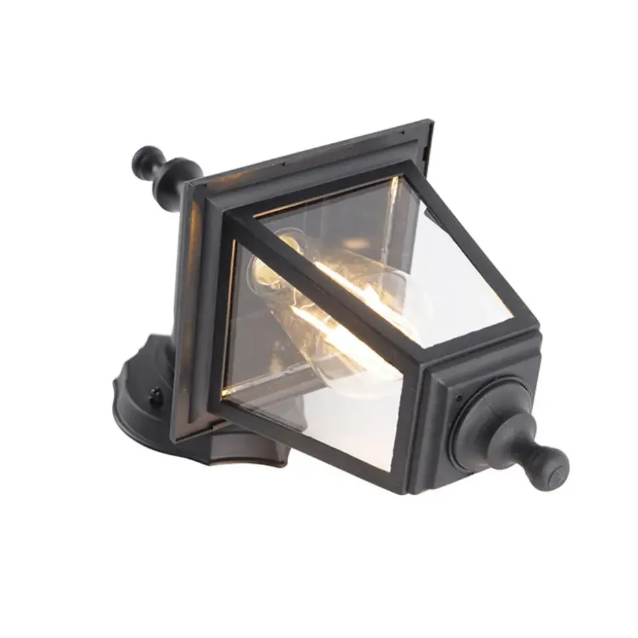 Qazqa wandlampen buiten capital zwart e27