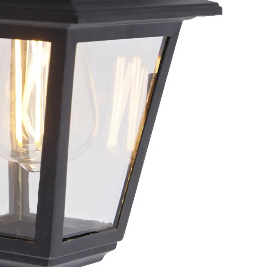 Qazqa wandlampen buiten capital zwart e27