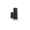 Qazqa wandlampen buiten duo zwart gu10