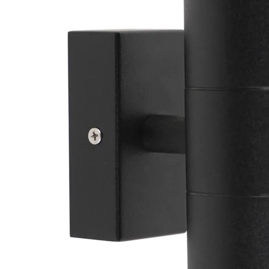 Qazqa wandlampen buiten duo zwart gu10