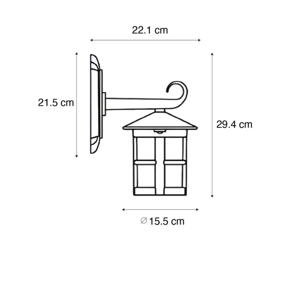 Qazqa wandlampen buiten herb zwart e27