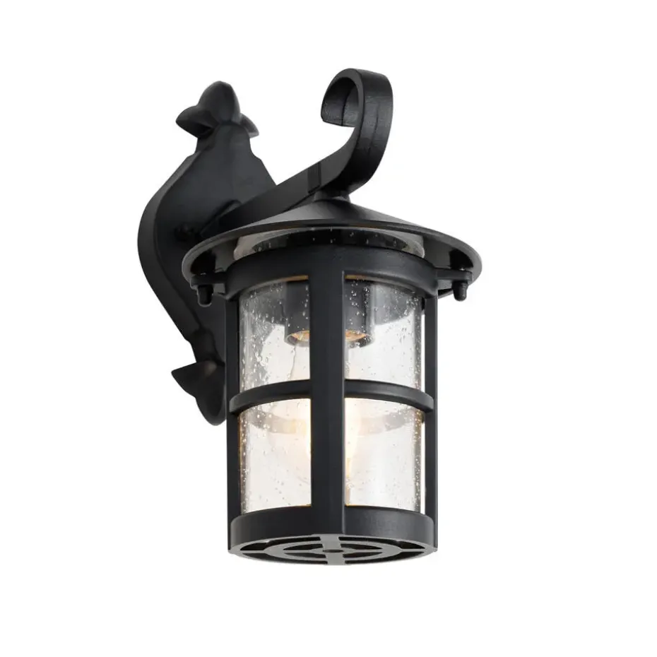 Qazqa wandlampen buiten herb zwart e27