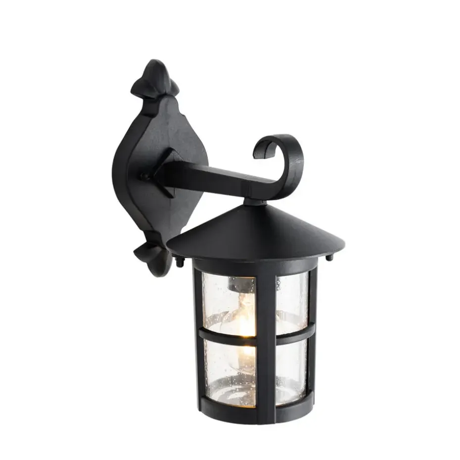Qazqa wandlampen buiten herb zwart e27