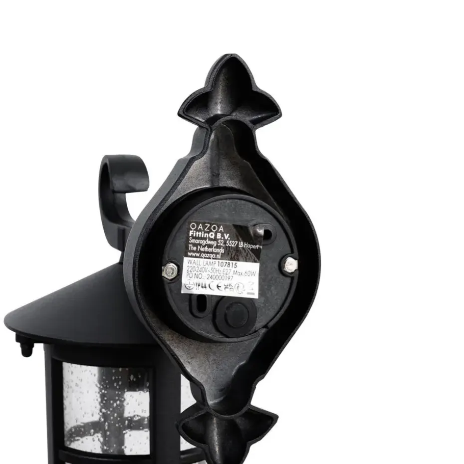 Qazqa wandlampen buiten herb zwart e27
