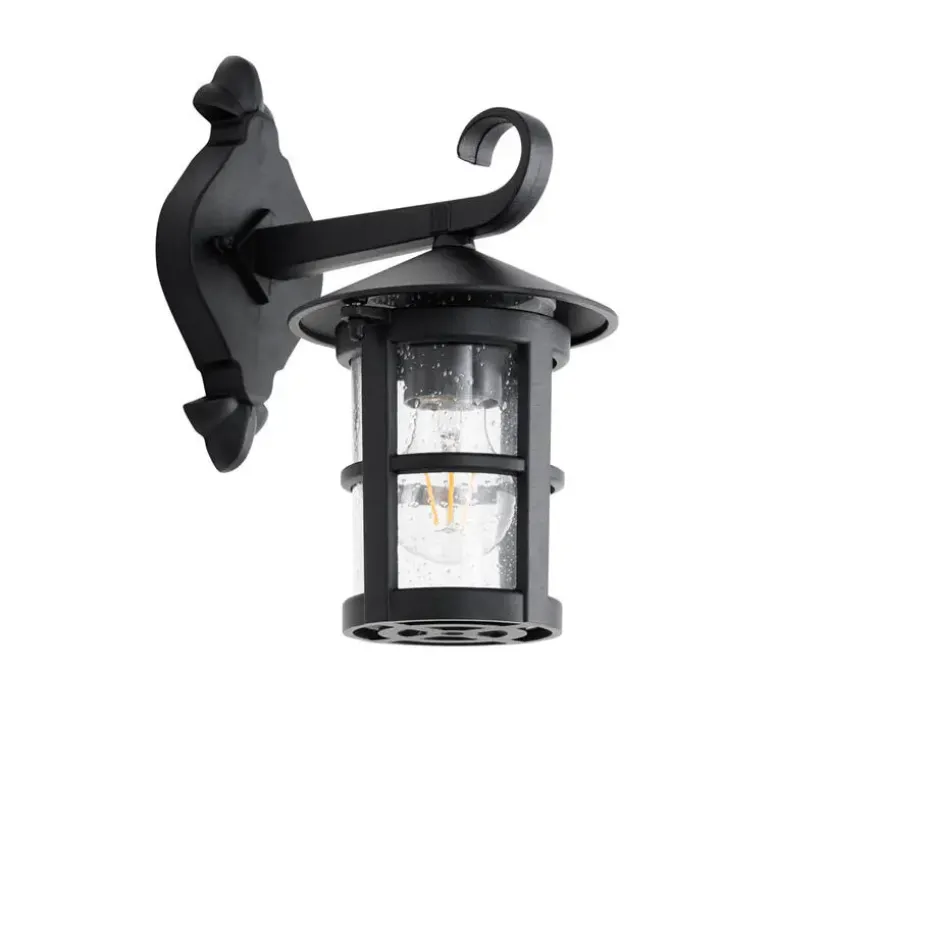 Qazqa wandlampen buiten herb zwart e27