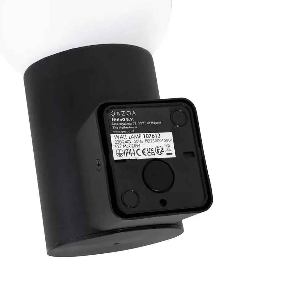Qazqa wandlampen buiten huma zwart e27