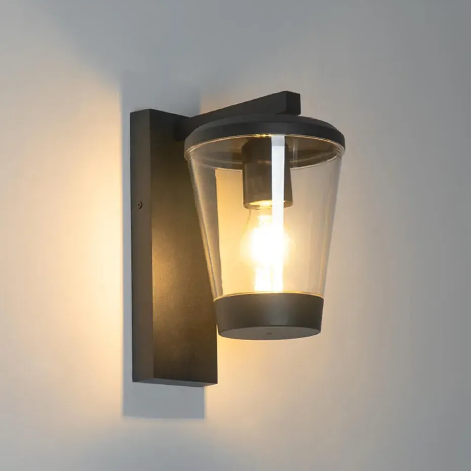 Qazqa wandlampen buiten joren zwart e27