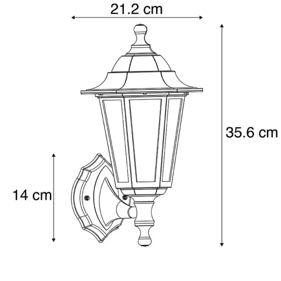 Qazqa wandlampen buiten new haven goudkleurig e27