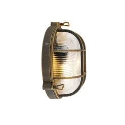 Qazqa wandlampen buiten nautica goudkleurig e27