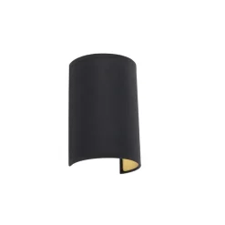 Qazqa wandlampen drum zwart e27