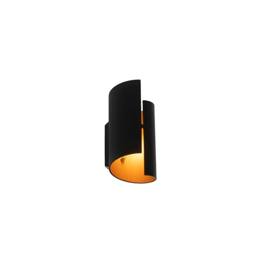 Qazqa wandlampen faldo zwart g9